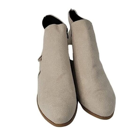 Chunky Heel Side Zip Faux Suede Ankle Boots - Picture 11 of 13